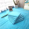 easycustomerlee 12pcs Tiled Puzzle Play Mats Interlocking Shaggy Soft EVA Foam Mats Protective Floor for Children Kids Room Home Parlor Bedroom(Blue) view 1