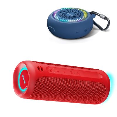Bluetooth Shower Speaker Waterproof - Small Portable Speaker Wireless with Louder Volume and Powerful Bass - Colorful Lights and 10H Playtime - Lightweight with Carabiner and TWS