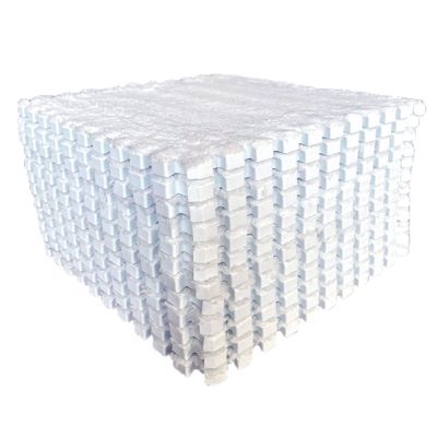 easycustomerlee 12pcs Tiled Puzzle Play Mats Interlocking Shaggy Soft EVA Foam Mats Protective Floor for Children Kids Room Home Parlor Bedroom White Anti-Fatigue