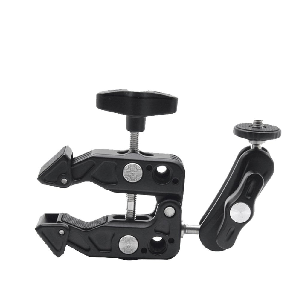 Anntery Camera Super Clamp Mount,with Magic Arm Action Camera Mount with 1/4" & 3/8" Screw Thread for Camera Cage/Lights/Monitor/Shelves/Rods/Cross Bars-A016