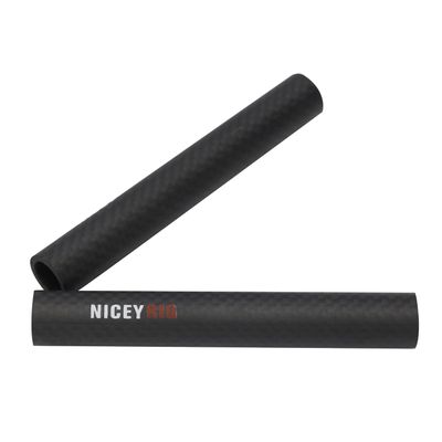 NICEYRIG 15mm Carbon Fiber Rod 4'' Short Rod for Camera Cage Rig, Top Handle, 15mm Rail Block [Pack of 2] - 554