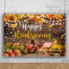Leowefowa Thanksgiving Wooden Photography Backdrops 10x7ft Happy Thanksgiving Fall Autumn Harvest Pumpkin Turkey Decors Background for Friendsgiving Party Kids Children Family Portrait Studio Props view 2
