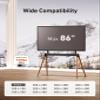 Ergounion Easel TV Stand for 32-86 Inch LCD LED Flat or Curved Screen up to 132 lbs, Height Adjustable Tripod TV Floor Stand with Wood Legs and Cable Ties view 2