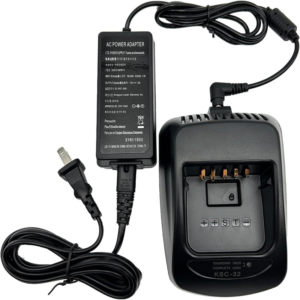 10Pack KSC-32 Rapid Charger with Power Adapter Compatible with TH-D72A TK-2180 TK-3180 TK-5210 TK-5310 NX-5200 NX-5300 NX-5400 NX-410 NX-411 KNB-33L KNB-43L KNB-47L KNB-48L