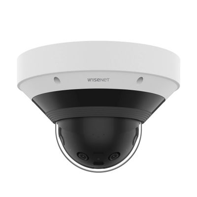 Hanwha Vision PNM-C9022RV 8MP AI IR Panoramic Camera 20m (65.6ft), WiseIR, Day & Night (ICR), H.265, WDR, IR, PoE, 12VDC, IP66, IK10- White