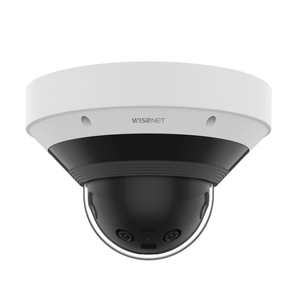 Hanwha Vision PNM-C9022RV 8MP AI IR Panoramic Camera 20m (65.6ft), WiseIR, Day & Night (ICR), H.265, WDR, IR, PoE, 12VDC, IP66, IK10- White