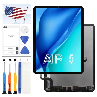 for iPad Air 5 LCD Screen Replacement for iPad Air 5 5th Generation 2022 Display 10.9" A2589 A2591 A2588 Original LCD Glass Touch Screen Digitizer Assembly Repair Kit Black
