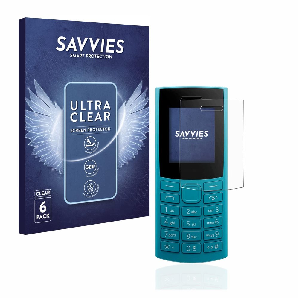 savvies Screen Protector Compatible with Nokia 110 4G (2023) Protection Film Clear 6-Pack