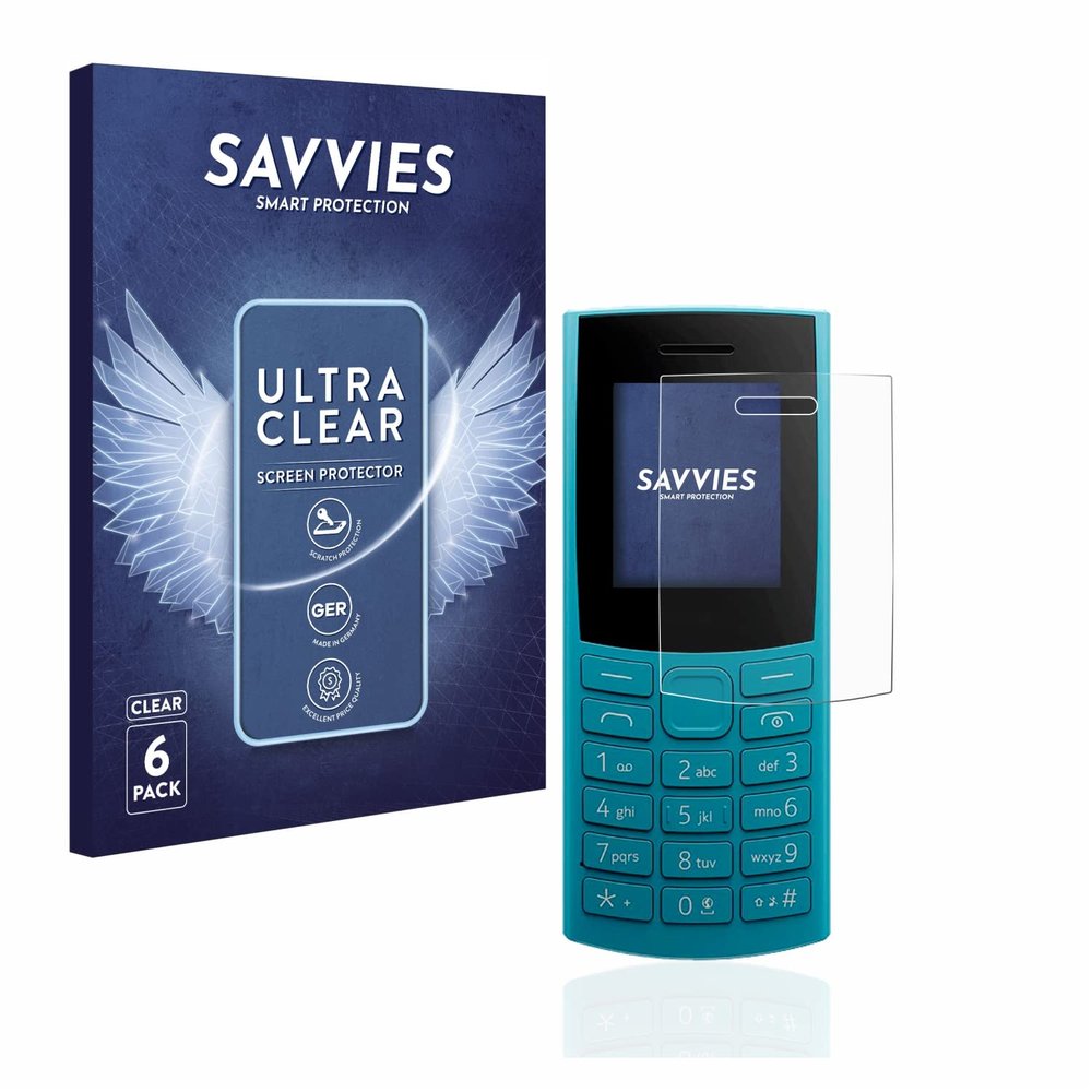 savvies Screen Protector Compatible with Nokia 105 4G (2023) Protection Film Clear 6-Pack