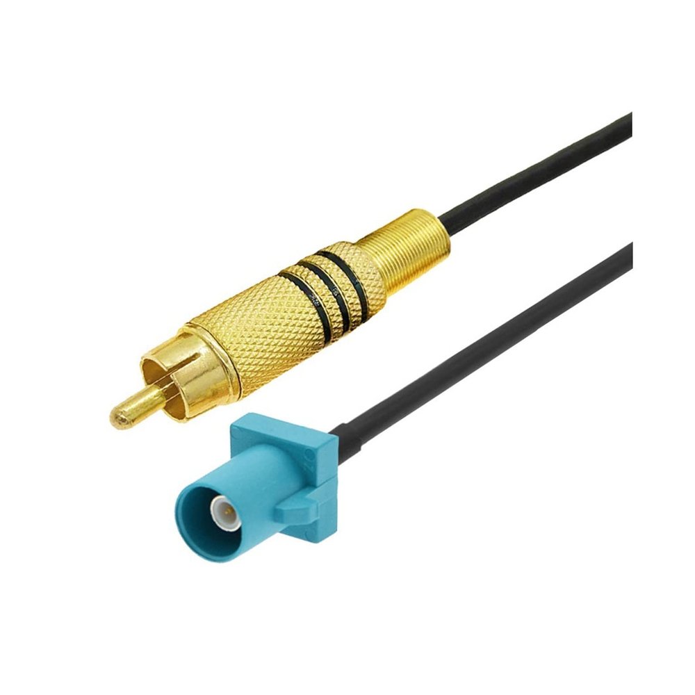 1Pcs RCA Male Plug to Fakra Z Male/Female Video Cable Adapter, RG174 Pigtail Car Parking Reversing Rear View Camera Adapter Cable (Color : RCA M to Fakra Z M, Size : 25CM)