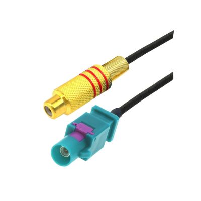 1Pcs RCA Male Plug to Fakra Z Male/Female Video Cable Adapter, RG174 Pigtail Car Parking Reversing Rear View Camera Adapter Cable (Color : RCA F to EX Fakra ZM, Size : 25CM)