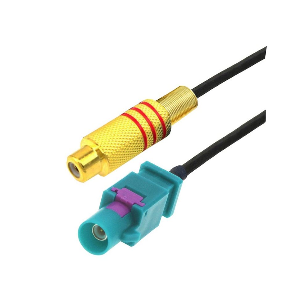 1Pcs RCA Male Plug to Fakra Z Male/Female Video Cable Adapter, RG174 Pigtail Car Parking Reversing Rear View Camera Adapter Cable (Color : RCA F to EX Fakra ZM, Size : 25CM)