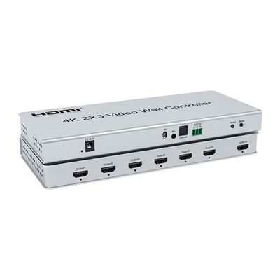 4K 2X3 Video Wall Controller,Video Wall Controller 4k 2x3 2x2 2x1 1x2 3x2 HDMI Audio Extraction LCD TV 6 Screen Video Wall Stitching Processor TV Splicer Box