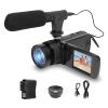 Estink Video Camera, 1080P 16MP Camcorder IR Night Vision Vlogging Camera, 2.4" TFT Screen Digital Zoom Recorder Camera with Microphone, 180 Rotation view 1