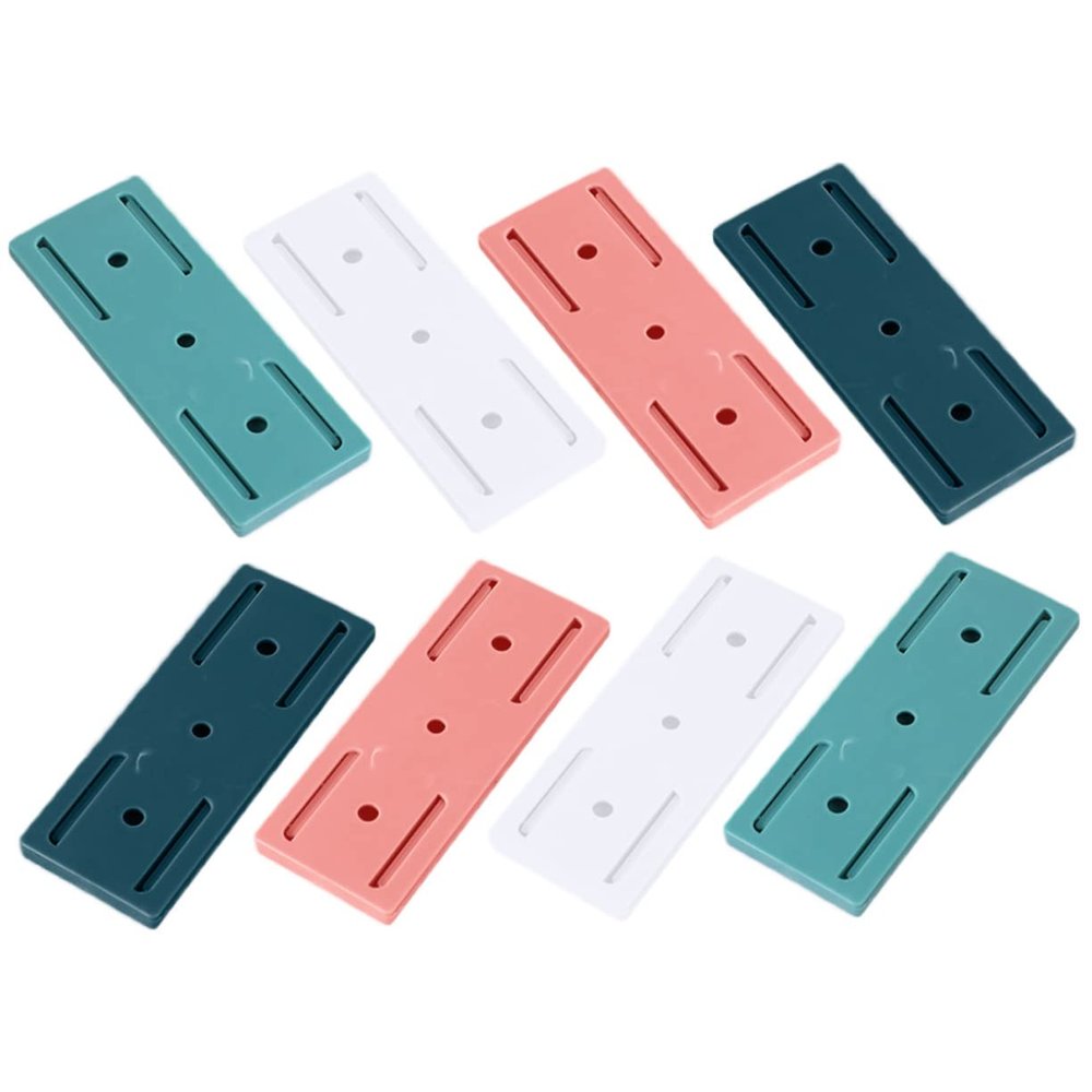 8pcs Holder Desktop Outlet Wall Mount Power Strip Wall Mounted Holder Under Desk Cable Stand Adhesive Power Strip Stand Bracket Winder Nail- Socket Rack