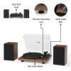 Crosley C62C Turntable HiFi System Record Player with Speakers, Adjustable Tonearm, Moving Magnet Cartridge, Bluetooth Receiver, 40W Per Channel, and Anti-Skate, Walnut view 3