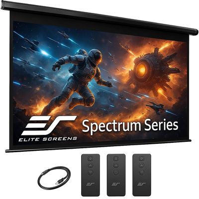 Projector Screen Elite Screens Spectrum RC1 Remote, 180-INCH Diag 16:9, Motorized Projection Screen Movie Home Theater 4K/8K Ultra HD Ready, ELECTRIC180H2