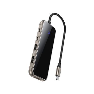 Type C USB Hub 8 in 1 Multiport Adapter for MacBook, USB C Docking Station Dual USB 3.0 5Gbps, Support 4K Display, PD Charging SD and MicroSD Card Reader (Black)