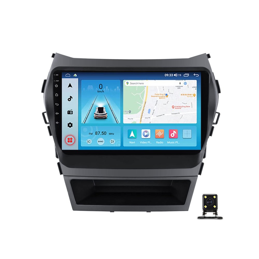 Double Din Car Stereo 9 Inch Android System Touch Screen Multimedia Player for Hyundai IX45/Santa Fe 2013~2017 with GPS Navigation WiFi Bluetooth SWC Mirror Link FM Car Audio Receiver,M700s