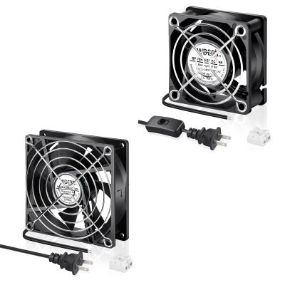 Wderair EC 60x 25mm + 92x25mm Axial Muffin Computer Fan with AC Plug Dual Ball for DIY Small Electronic Equipment Cooling Ventilation Exhaust Projects
