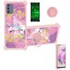 Case for Nokia C300 Case Compatible with Nokia C300 Phone Case N155DL Cover [with Tempered Glass Screen Protector][Hard PC + Soft Silicone][Ring Support] [Gold Glitter+Luminous] JSF-DJS view 1
