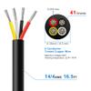 14 Gauge 4 Conductor Electrical Wire, 16.5FT 14AWG Black PVC Stranded Tinned Copper 4 Wire Cable, 14/4 Cord Extension Cable for LED Lamp Lighting, Automotive, Speaker, Audio, Power etc. view 3