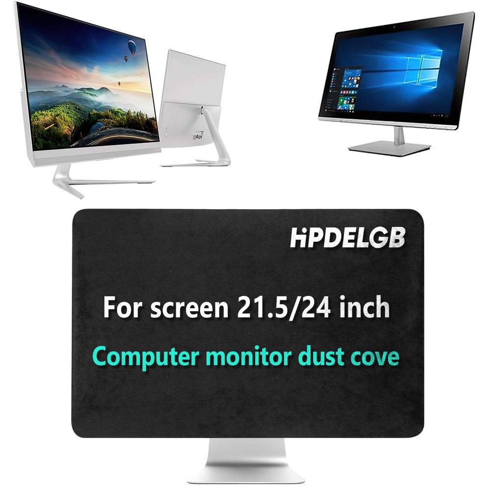 HPDELGB Computer monitor dust cover black for screen 21.5/24 inch or for All in One LCD TV dust Dustproof cover ( screen size 21.5-24 inch Monitor Dust Cover) (21.5-24 inch Monitor Dust Cover)