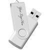 [100pcs] Custom Logo USB Flash Drive 32GB 100 Pack JBOS Bulk Personalized USB Drives with Your Logo Customized Promotional Thumb Drives with Brand Name/Site Address/Contact info - White view 3