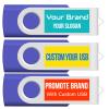 [100pcs] Custom Logo USB Flash Drive 1GB 100 Pack JBOS Bulk Personalized USB Drives with Your Logo Customized Promotional Thumb Drives with Brand Name/Site Address/Contact info - Blue view 2