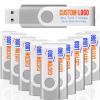 [100pcs] Custom Logo USB Flash Drive 4GB 100 Pack JBOS Bulk Personalized USB Drives with Your Logo Customized Promotional Thumb Drives with Brand Name/Site Address/Contact info - Grey view 1
