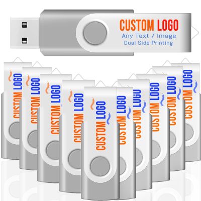 [100pcs] Custom Logo USB Flash Drive 32GB USB3.0 100 Pack JBOS Bulk Personalized USB Drives with Your Logo Customized Promotional Thumb Drives with Brand Name/Site Address/Contact info - Grey