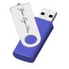 [100pcs] Custom Logo USB Flash Drive 32GB 100 Pack JBOS Bulk Personalized USB Drives with Your Logo Customized Promotional Thumb Drives with Brand Name/Site Address/Contact info - Blue view 3