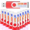 [100pcs] Custom Logo USB Flash Drive 2GB 100 Pack JBOS Bulk Personalized USB Drives with Your Logo Customized Promotional Thumb Drives with Brand Name/Site Address/Contact info - Red view 2