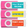 [100pcs] Custom Logo USB Flash Drive 64GB 100 Pack JBOS Bulk Personalized USB Drives with Your Logo Customized Promotional Thumb Drives with Brand Name/Site Address/Contact info - Pink view 4