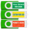 [100pcs] Custom Logo USB Flash Drive 128MB 100 Pack JBOS Bulk Personalized USB Drives with Your Logo Customized Promotional Thumb Drives with Brand Name/Site Address/Contact info - Green view 4