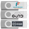 [100pcs] Custom Logo USB Flash Drive 16GB 100 Pack JBOS Bulk Personalized USB Drives with Your Logo Customized Promotional Thumb Drives with Brand Name/Site Address/Contact info - Grey view 2