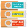 [100pcs] Custom Logo USB Flash Drive 512MB 100 Pack JBOS Bulk Personalized USB Drives with Your Logo Customized Promotional Thumb Drives with Brand Name/Site Address/Contact info - Orange view 4