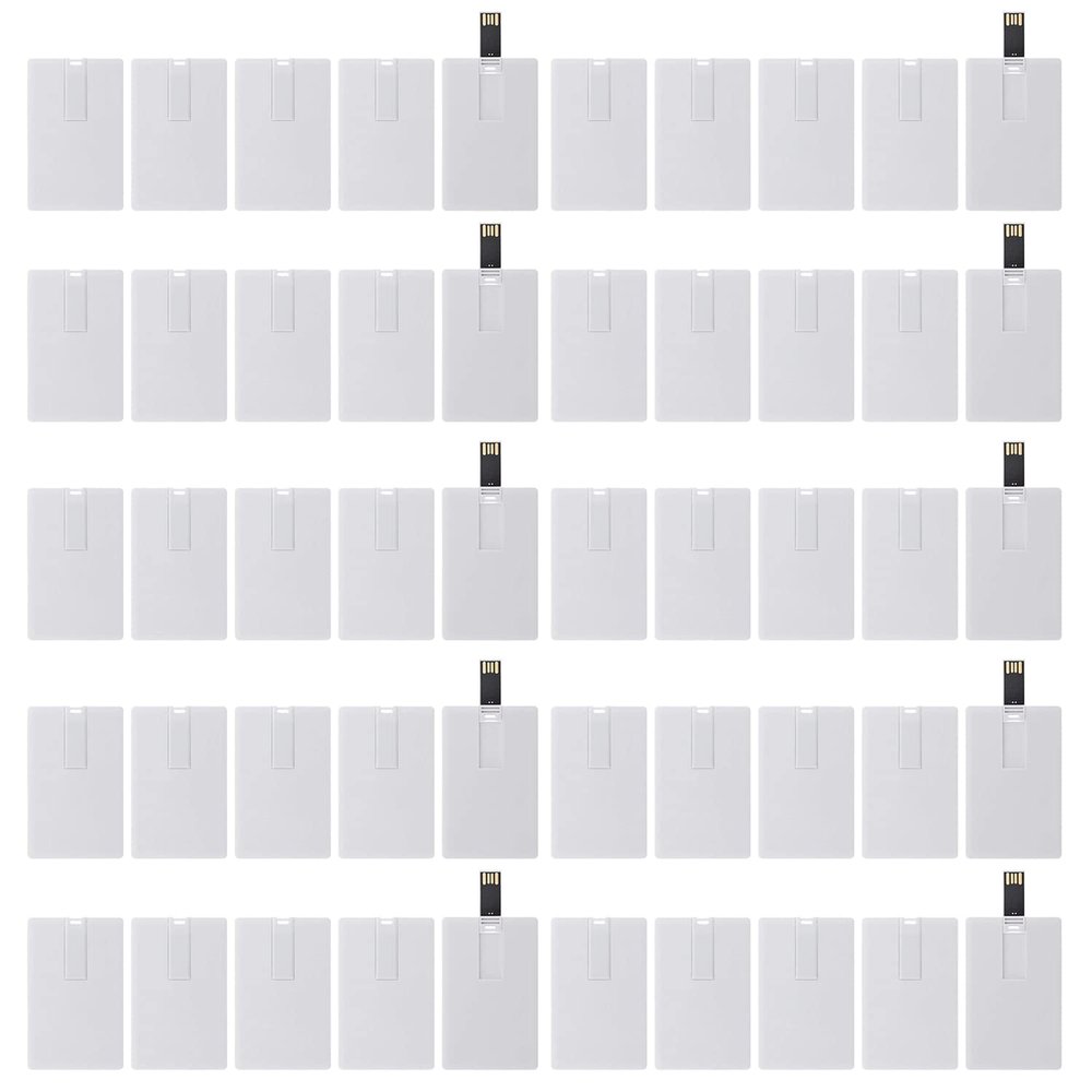 KINMIN Credit Card USB 3.0 Flash Drive 32GB 100 Pack Business Card Bank Card Shape Flash Drive Memory Stick Key Credit USB Drive White