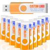 [25pcs] Custom Logo USB Flash Drive 2GB 25 Pack JBOS Bulk Personalized USB Drives with Your Logo Customized Promotional Thumb Drives with Brand Name/Site Address/Contact info - Orange view 1