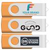 [25pcs] Custom Logo USB Flash Drive 2GB 25 Pack JBOS Bulk Personalized USB Drives with Your Logo Customized Promotional Thumb Drives with Brand Name/Site Address/Contact info - Orange view 2