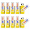 [100pcs] Custom Logo USB Flash Drive 16GB 100 Pack JBOS Bulk Personalized USB Drives with Your Logo Customized Promotional Thumb Drives with Brand Name/Site Address/Contact info - Yellow view 1