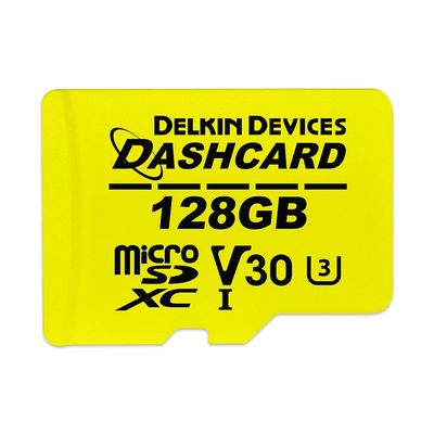 Delkin 128GB microSD Card UHS-I U3/V30 with Adapter DASHCARD | High-Endurance Memory Card for Dash Cams, Security Cameras, GoPro & More | Up to 275,000 Hours of Use | Fast & Reliable Performance