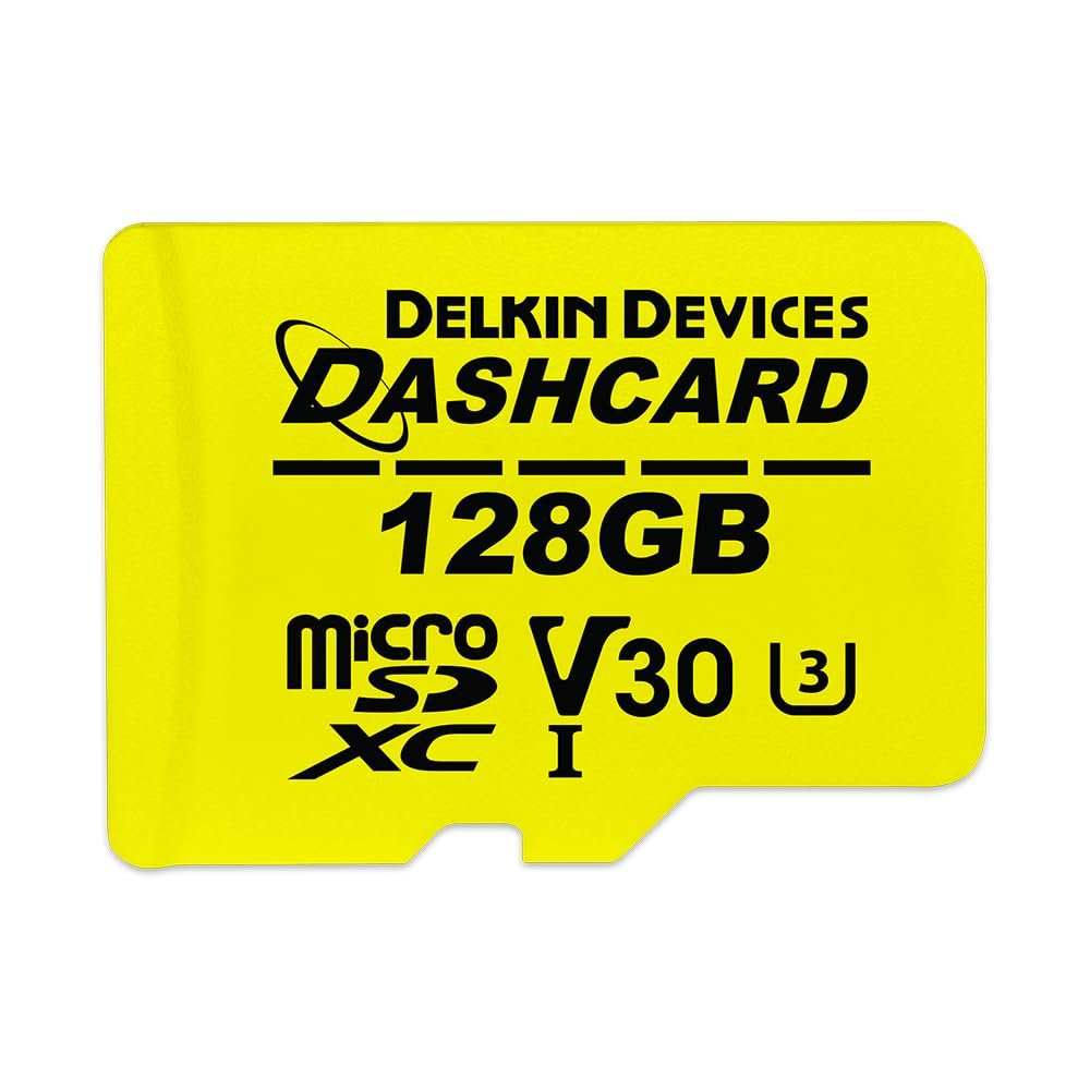 Delkin 128GB microSD Card UHS-I U3/V30 with Adapter DASHCARD | High-Endurance Memory Card for Dash Cams, Security Cameras, GoPro & More | Up to 275,000 Hours of Use | Fast & Reliable Performance