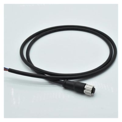 EVURU 1pc M12 8 Pin Female Plug Connector with Wire 1 Meter 24AWG P-V-C Dark Injection Molding Cable M12 IP67 Waterproof Connector Cord