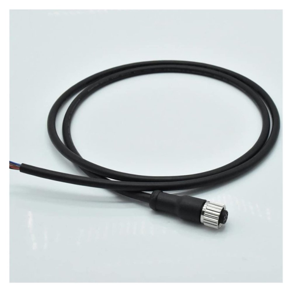 EVURU 1pc M12 8 Pin Female Plug Connector with Wire 1 Meter 24AWG P-V-C Dark Injection Molding Cable M12 IP67 Waterproof Connector Cord