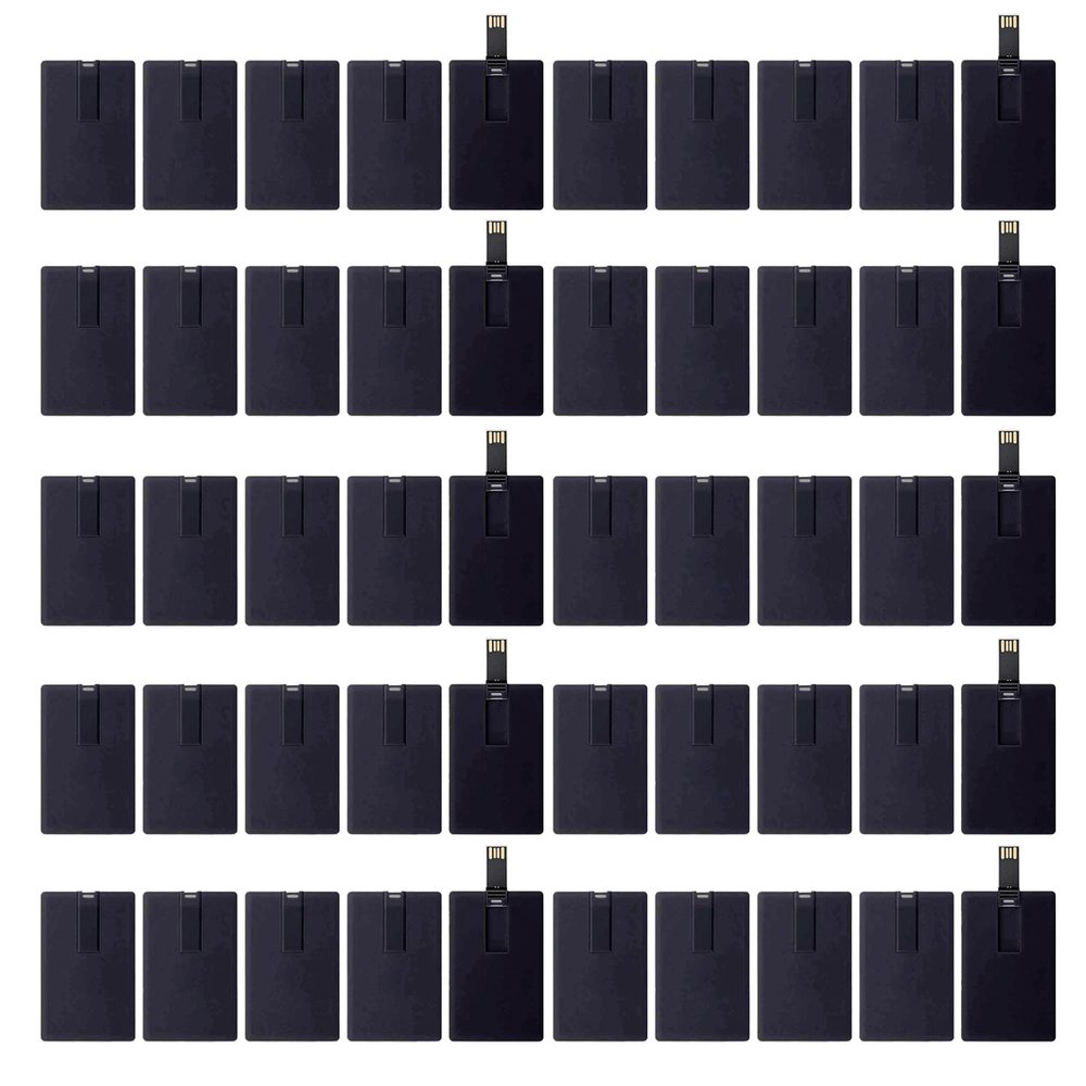 KINMIN Credit Card USB Flash Drive 4GB 100 Pack Business Card Bank Card Shape Flash Drive Memory Stick Key Credit USB Drive Black