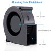 12V DC Blower Cooling Fan, 75x75x30mm 4000RPM USB Cooling Turbo Fan, 2Pin Brushless Turbine Cooling Fan Computer Case Cooler view 3