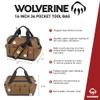 WOLVERINE Tool Bag | Tote| Utility Roll | Durable Nailhead Nylon, Adjustable Straps, and Versatile Pockets for On-the-Go Tool Organization, 16 Inch 34 Pocket Bag, Black view 2