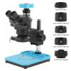 1080P 55MP 4K 2K USB HDMI VGA Video Camera 50X 100X Simul Focal Stereo Trinocular Microscope Set for Phone Soldering PCB Repair view 2