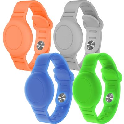 4 Pack Waterproof AirTag Bracelet for Kids, Hidden Silicone Wristband for AirTag, GPS Tracker Case for Air Tag Holder Strap Band for Child Toddler, Secure Anti-Loss Protection